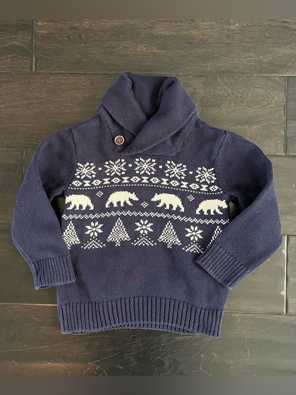 Children’s Place Fair Isle Polar Bear Knit Sweater- 12-18 Mons
